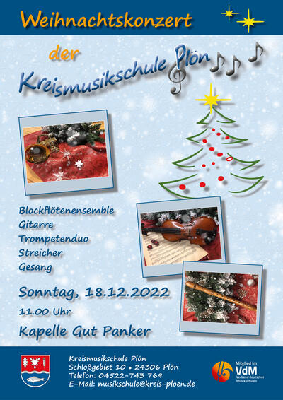 Bild vergrößern: Weihnachtskonzert Kreismusikschule Plön 